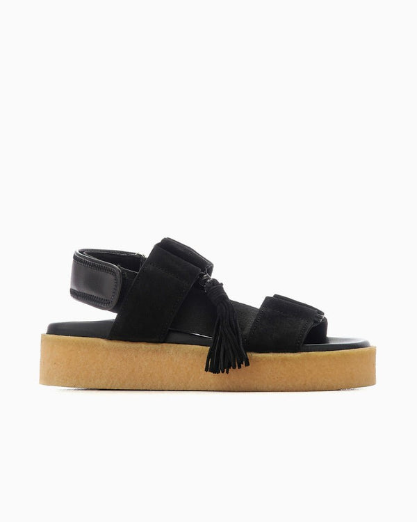 Sandalo Donna in crepe con nappa Nero CLARKS- Francavilla Moda